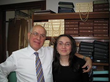Director Vicki Vasilopoulos with master tailor Nino Corvato